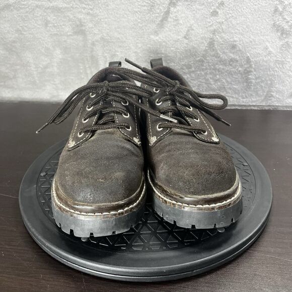 Skechers Jammers Women’s Sz US 7 Vintage Y2K Chunky Platform Brown Leather Shoes - Picture 2 of 10